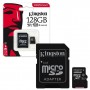 Micro SD карта Kingston 128 GB Class 10 + адаптер