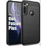 Силиконов гръб Carbon Fiber за Motorola One Fusion Plus Black