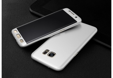 360-градусов калъф за Samsung Galaxy S6 Edge Silver