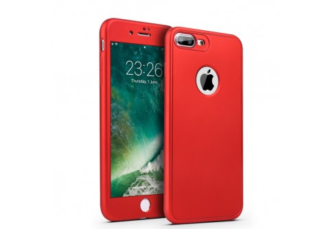 360-градусов силиконов кейс за iPhone 7 Plus Red