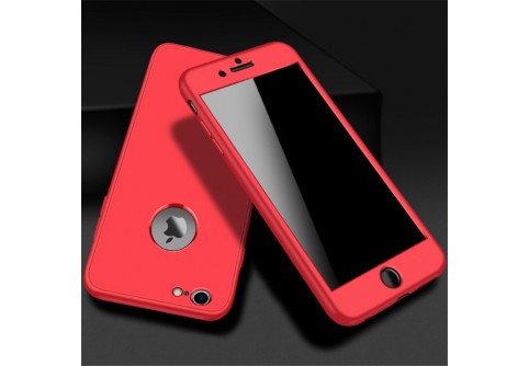 360-градусов силиконов кейс за iPhone 6/6S Plus Red