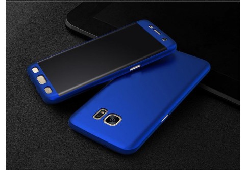 360-градусов калъф за Samsung Galaxy S6 Edge Blue