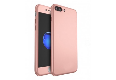 360-градусов калъф за iPhone 8 Plus Rose Gold
