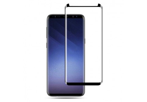 Извит стъклен протектор Full Glue за Samsung Galaxy S9 Plus с черна рамка