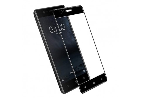 Извит стъклен протектор Full Glue за Nokia 3 с черна рамка