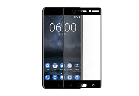 Извит стъклен протектор Full Glue за Nokia 6 с черна рамка