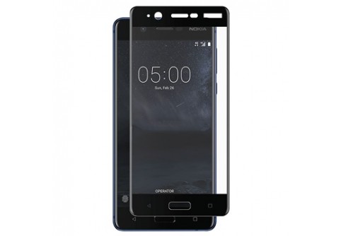 Извит стъклен протектор Full Glue за Nokia 5 с черна рамка