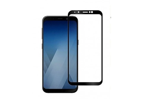 Извит стъклен протектор Full Glue за Samsung Galaxy J4 Plus 2018 с черна рамка