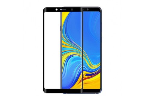 Извит стъклен протектор Full Glue за Samsung Galaxy A9 2018 с черна рамка