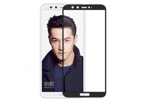 Извит стъклен протектор Full Glue за Huawei Honor 9 Lite с черна рамка