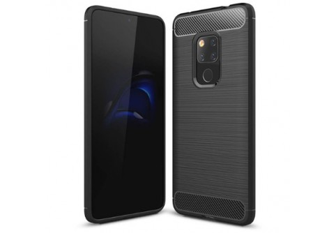 Силиконов гръб Carbon Fiber за Huawei Mate 20 Black