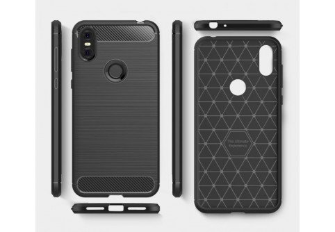 Силиконов гръб Carbon Fiber за Motorola One (P30 Play) Black