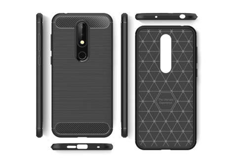 Силиконов гръб Carbon Fiber за Nokia 5.1 Plus 2018 Black