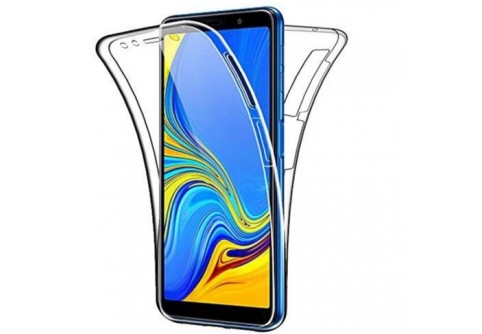 360-градусов силиконов кейс за Samsung Galaxy A7 2018 Прозрачен