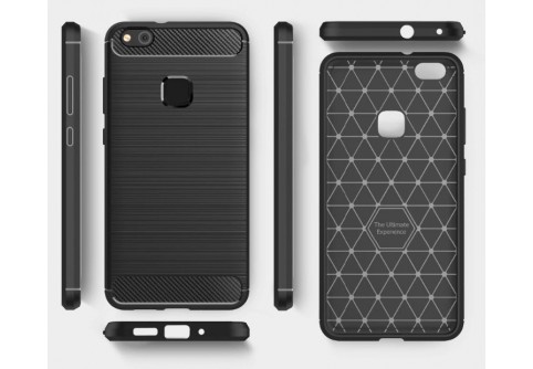 Силиконов гръб Carbon Fiber за Huawei P10 Lite Black