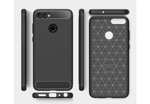 Силиконов гръб Carbon Fiber за Huawei P Smart Black