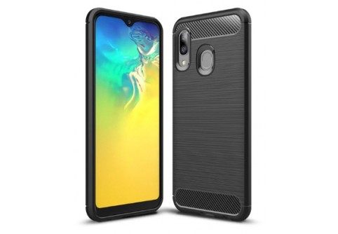 Силиконов гръб Carbon Fiber за Samsung Galaxy A20E Black