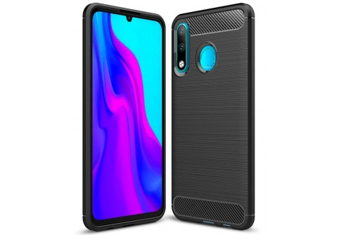 Силиконов гръб Carbon Fiber за Huawei P30 Lite Black