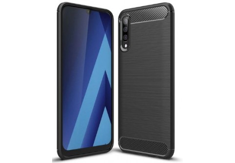 Силиконов гръб Carbon Fiber за Samsung Galaxy A70 Black