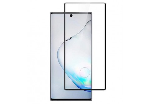 Извит стъклен протектор Full Glue за Samsung Galaxy Note 10 с черна рамка