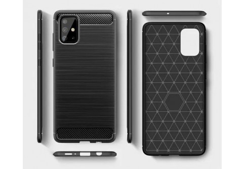 Силиконов гръб Carbon Fiber за Samsung Galaxy A71 Black