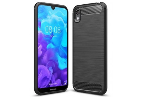 Силиконов гръб Carbon Fiber за Huawei Y5 2019 Black