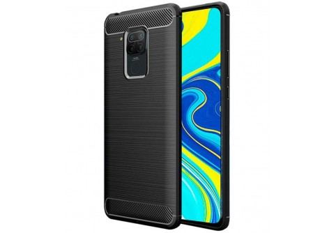 Силиконов гръб Carbon Fiber за Xiaomi Redmi Note 9 Black