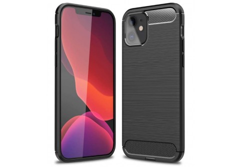 Силиконов гръб Carbon Fiber за iPhone 12 Black