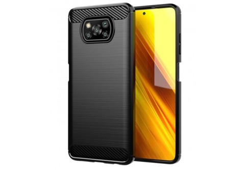 Силиконов гръб Carbon Fiber за Xiaomi Poco X3 Black