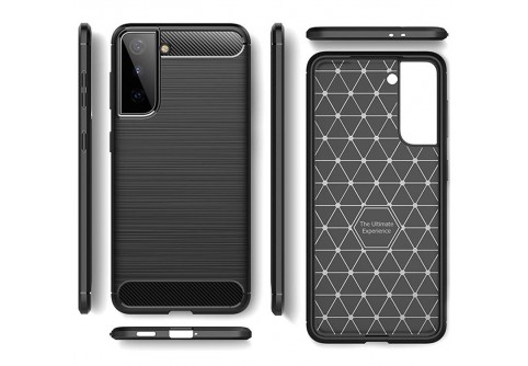 Силиконов гръб Carbon Fiber за Samsung Galaxy S21 Plus Black