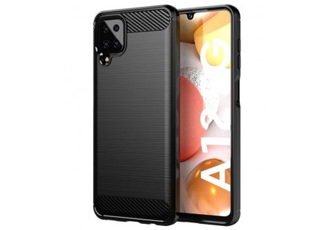 Силиконов гръб Carbon Fiber за Samsung Galaxy A12 Black