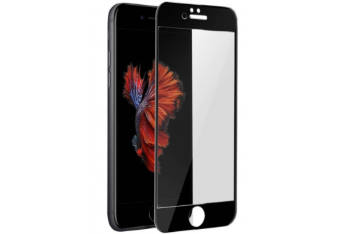 Извит стъклен протектор Full Glue за iPhone 6/6s с черна рамка