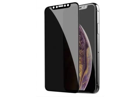 Privacy Full glue стъклен протектор за iPhone XR с черна рамка