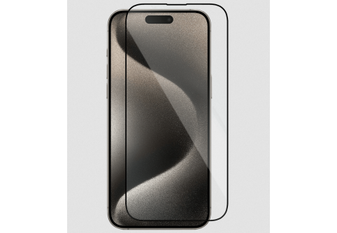 Извит стъклен протектор Full Glue за iPhone 15 Pro Max с черна рамка