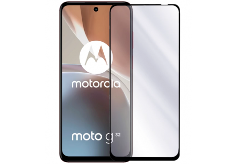 Извит стъклен протектор Full Glue за Motorola Moto G32 с черна рамка