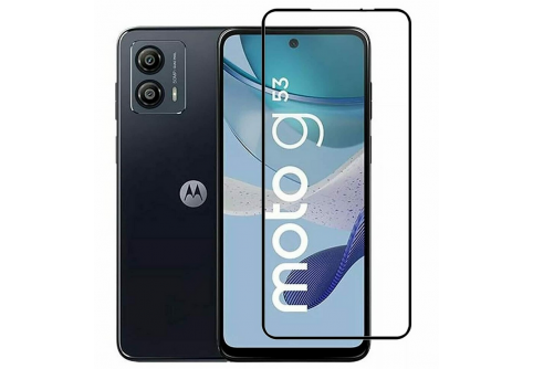 Извит стъклен протектор Full Glue за Motorola Moto G53 с черна рамка