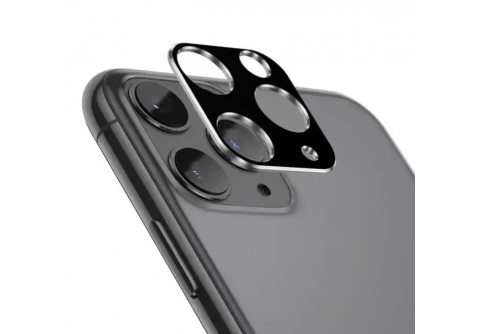 Цялостен стъклен протектор за задна камера за iPhone 11 Pro с черна рамка