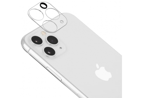 Цялостен стъклен протектор за задна камера за iPhone 11 Pro Max с прозрачна рамка