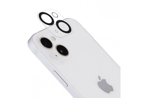Цялостен стъклен протектор за задна камера за iPhone 13 Mini с прозрачна рамка