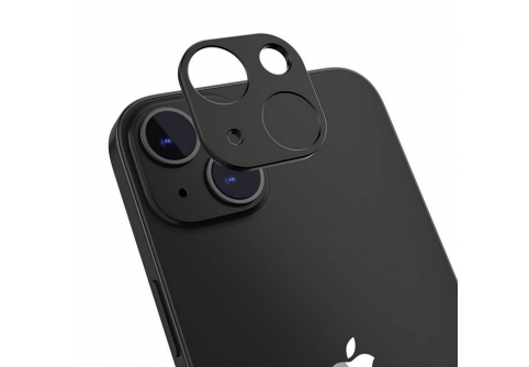 Цялостен стъклен протектор за задна камера за iPhone 15 с черна рамка