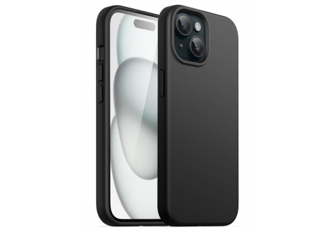 Black Matte Premium силиконов гръб за iPhone 15