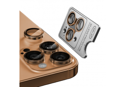 Стъклени протектори за камера тип рингове /оранжев/ за iPhone 17 Pro/Pro Max/