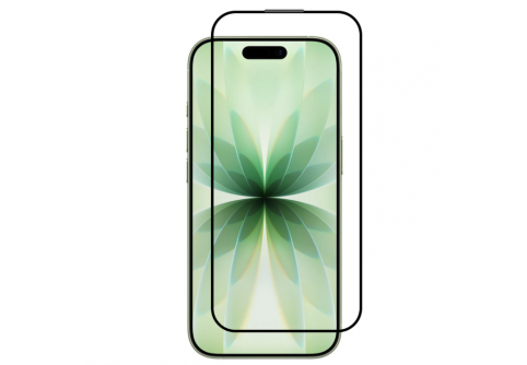 Извит стъклен протектор Full Glue за iPhone 17 с черна рамка