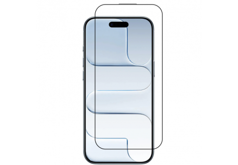 Извит стъклен протектор Full Glue за iPhone Air с черна рамка