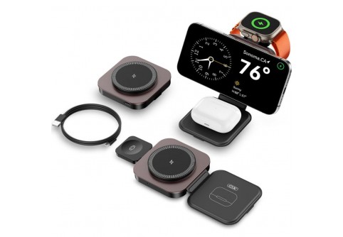XO Wireless зарядно 15W 3 в 1, /черно/