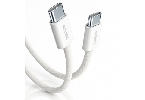 NORDIC Кабел Type-C - Type-C, 2м, 240W /бял/